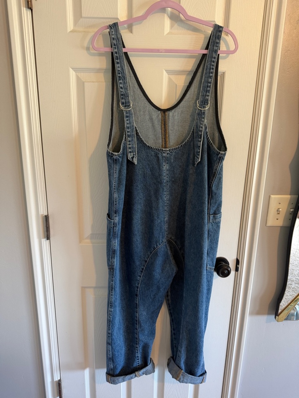 We The Free Relaxed Blue Denim Utility Jumpsuit - Picture 3 of 7